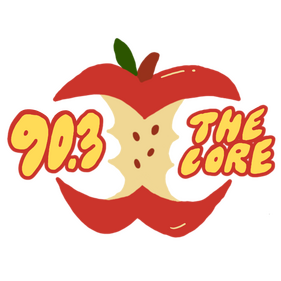 90.3 The Core Logo featuring white text of "90.3 The Core" against dark, spacy background